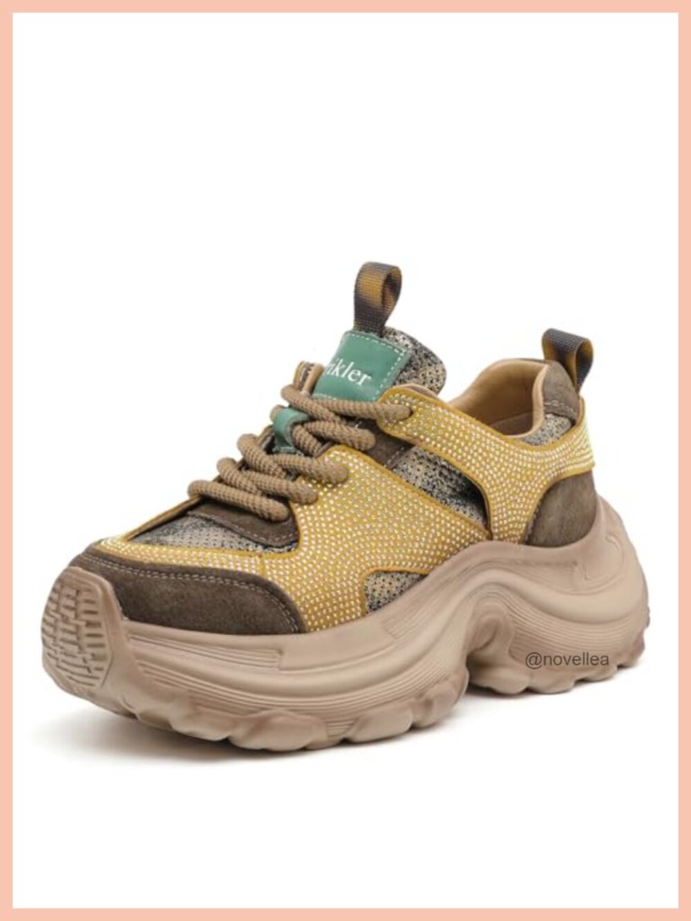 Women's Platform Sneakers Leather Lace Up Athletic Walking Shoes
